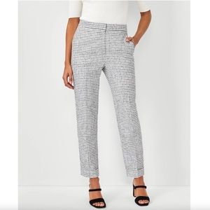 Ann Taylor The Houndstooth High Waist Ankle Pant Black & White Petite Size 4P